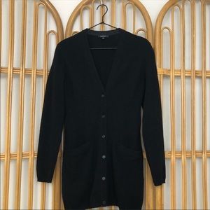 Lafayette 148 New York Black Cashmere Cardigan